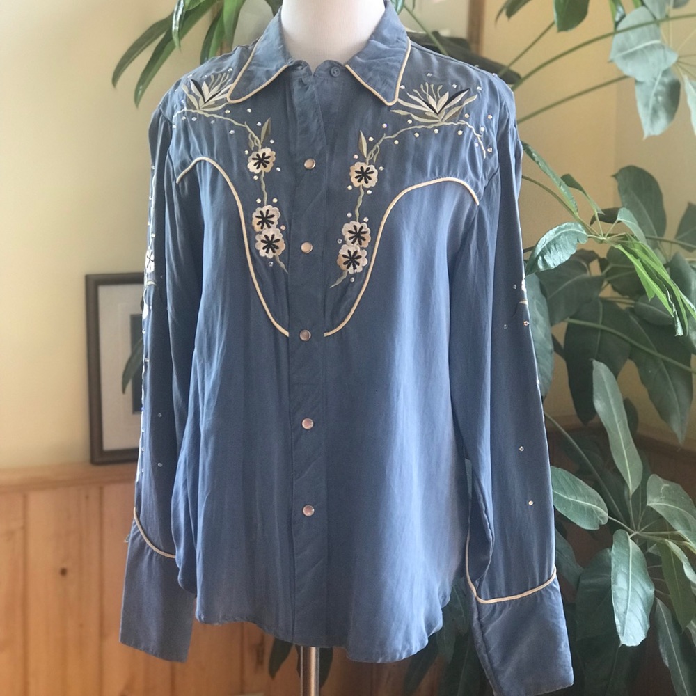 Vintage Western Rodeo Shirt Blouse Medium